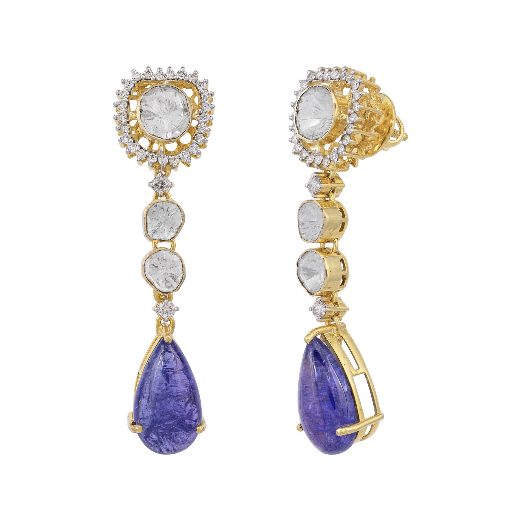 Tanzanite open-set drop earrings