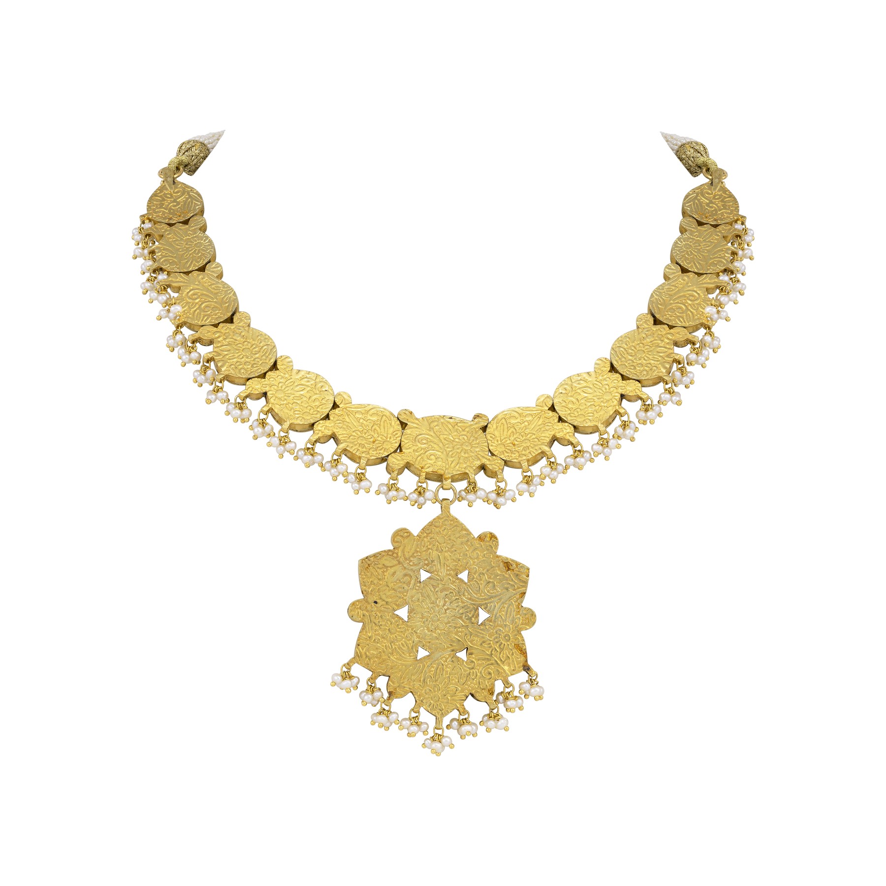 Pearl and Polki Choker with Pendant