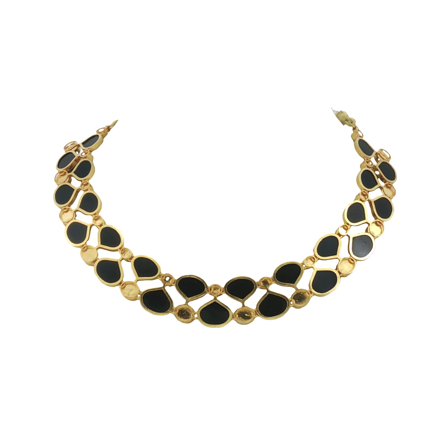 Black Onyx and Polki Layered Necklace