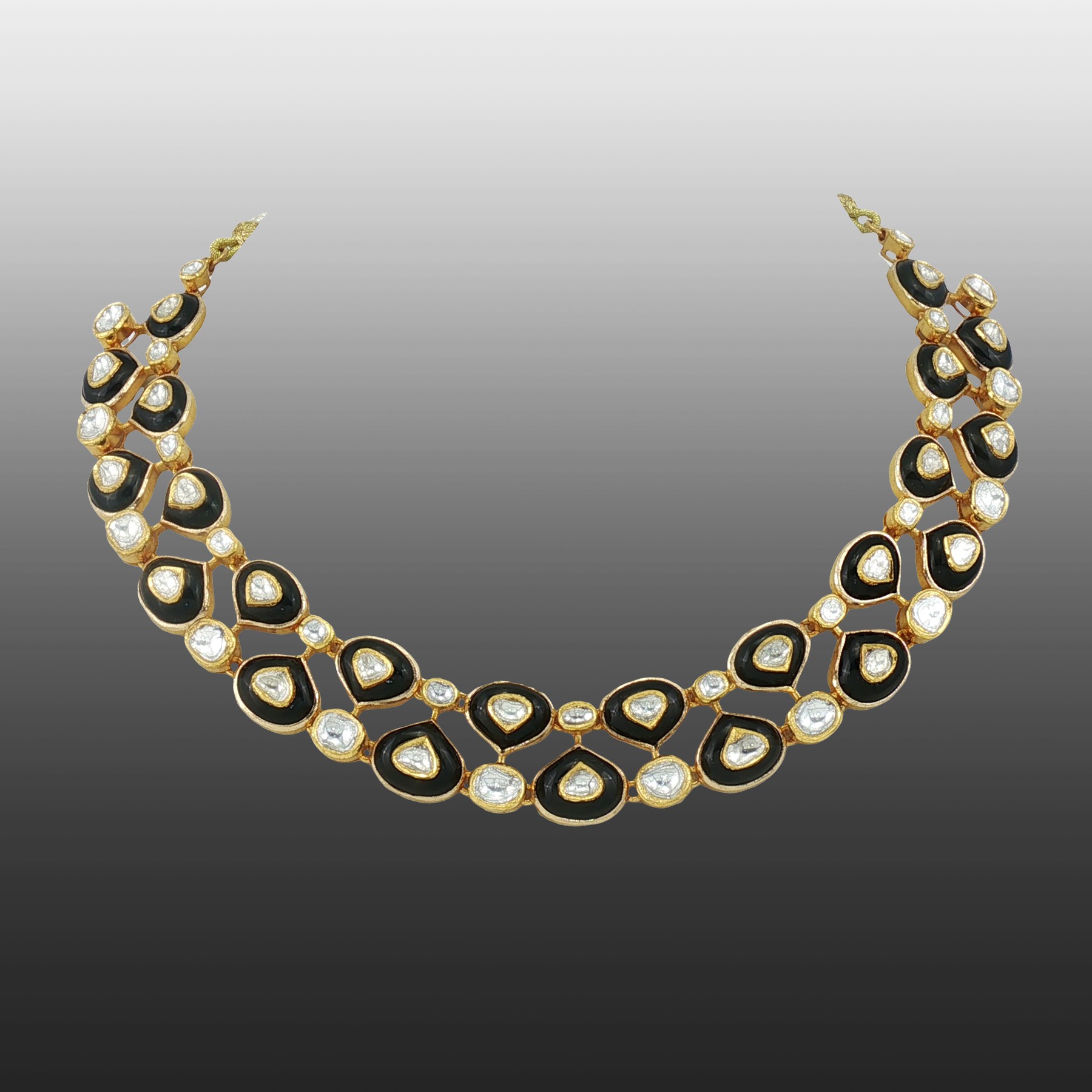 Black Onyx and Polki Layered Necklace