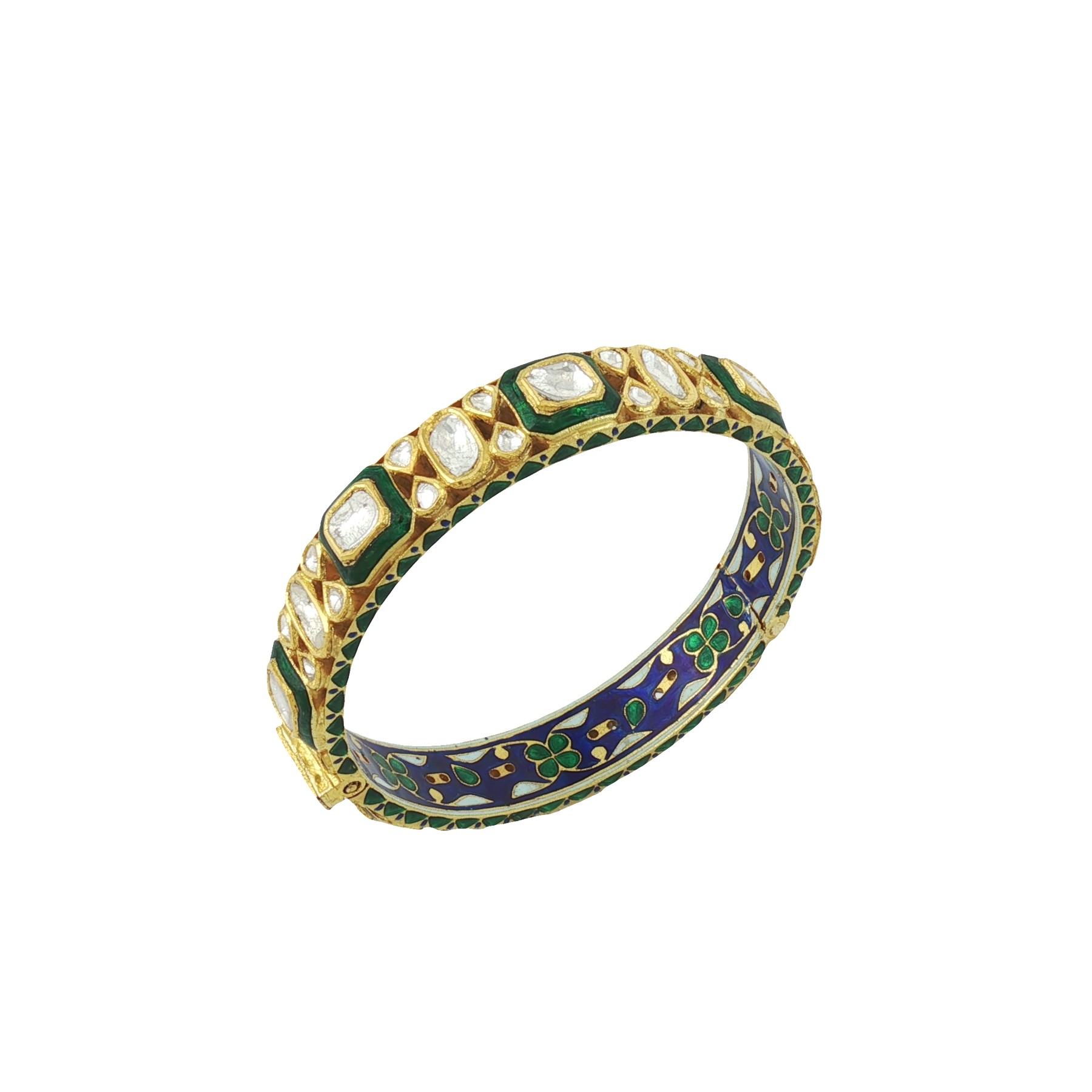 Green Enamel Polki Bangle