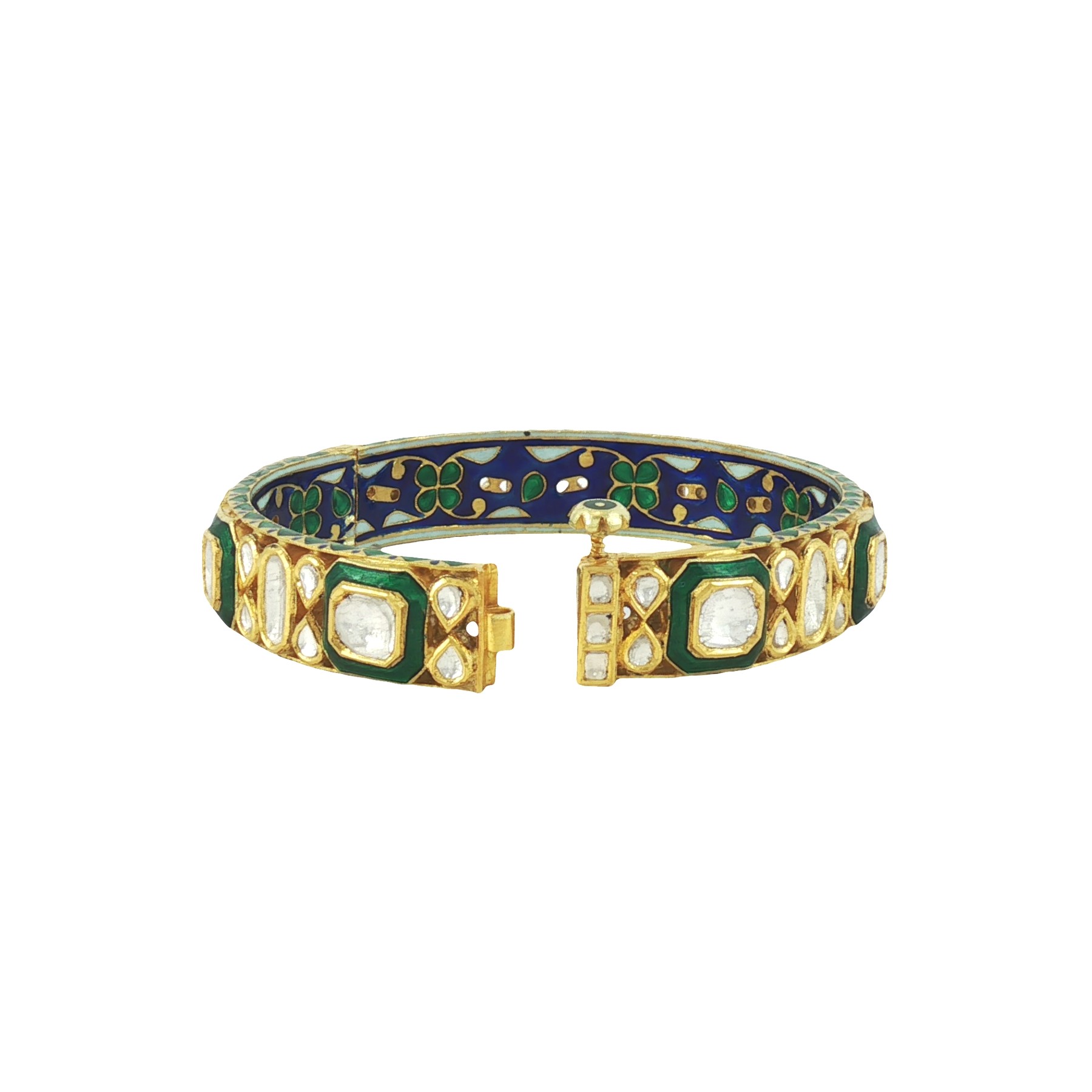 Green Enamel Polki Bangle