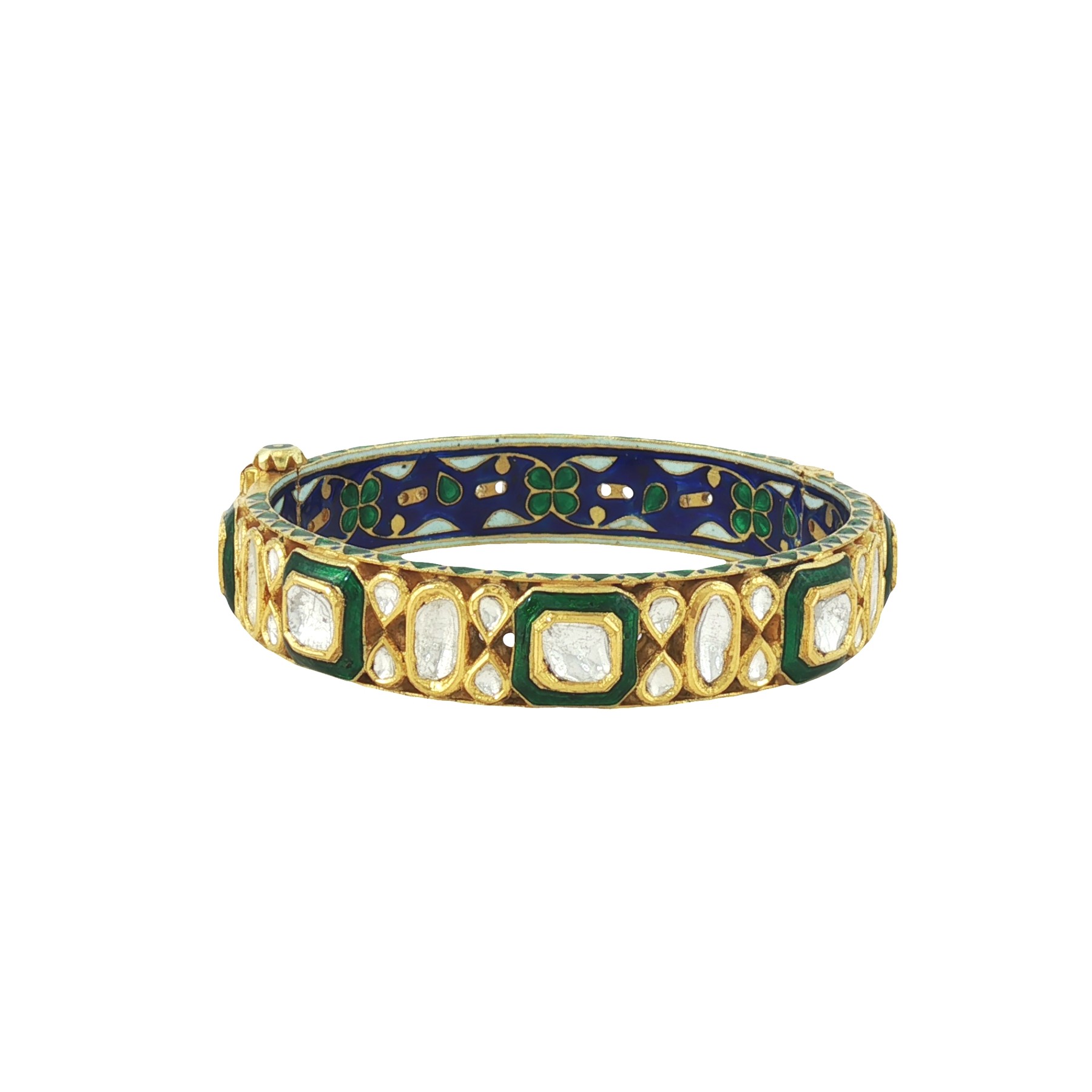 Green Enamel Polki Bangle