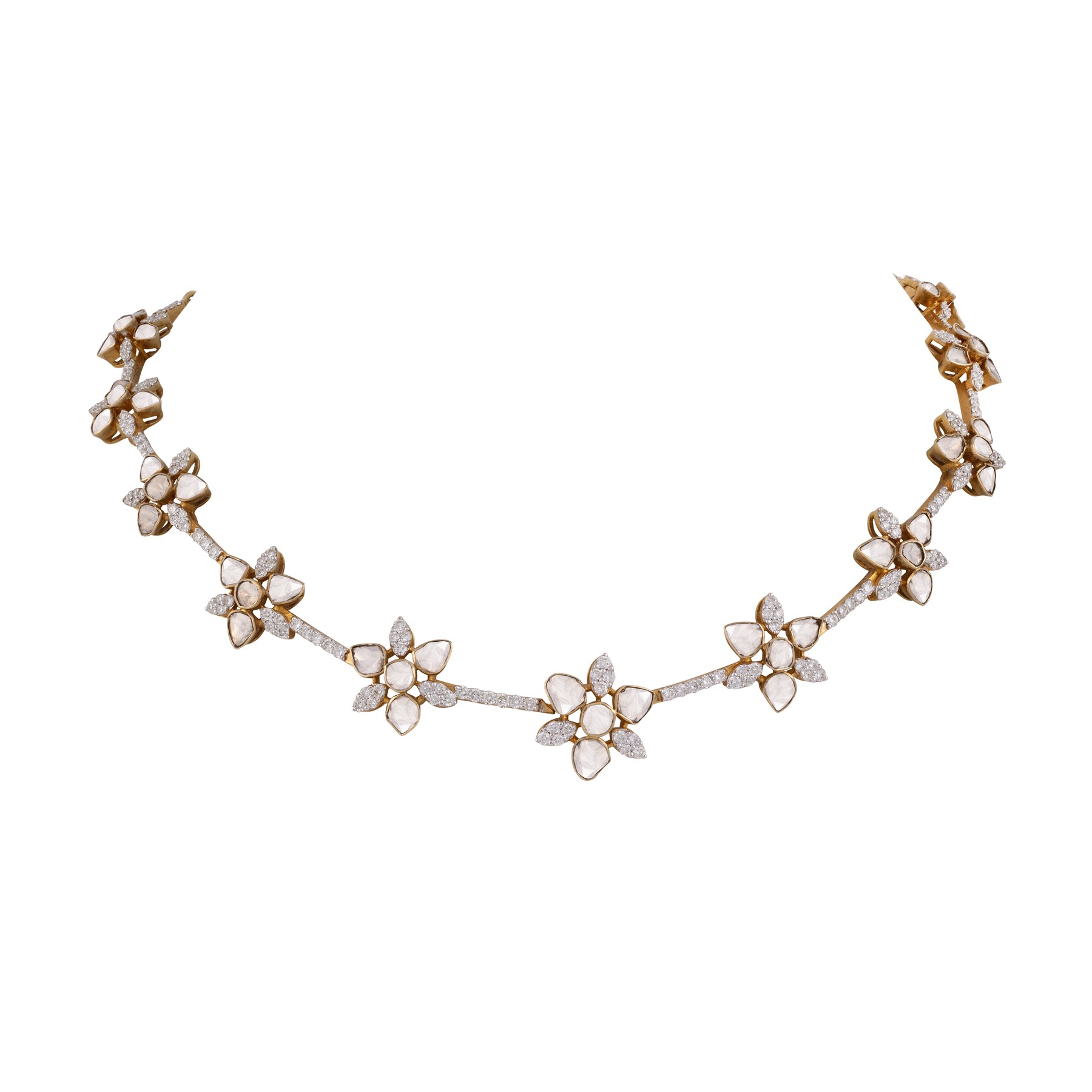 Polki and Diamond Floral Necklace