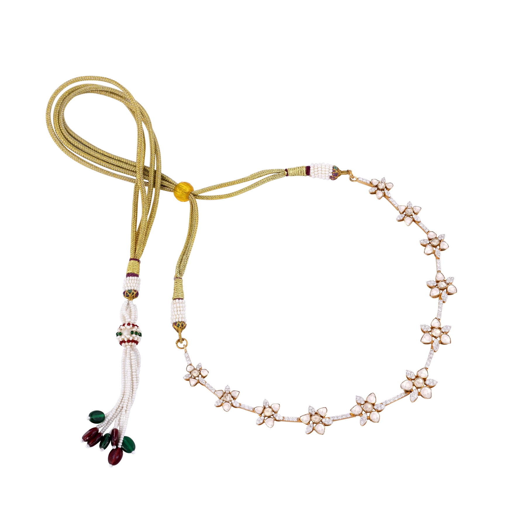 Polki and Diamond Floral Necklace