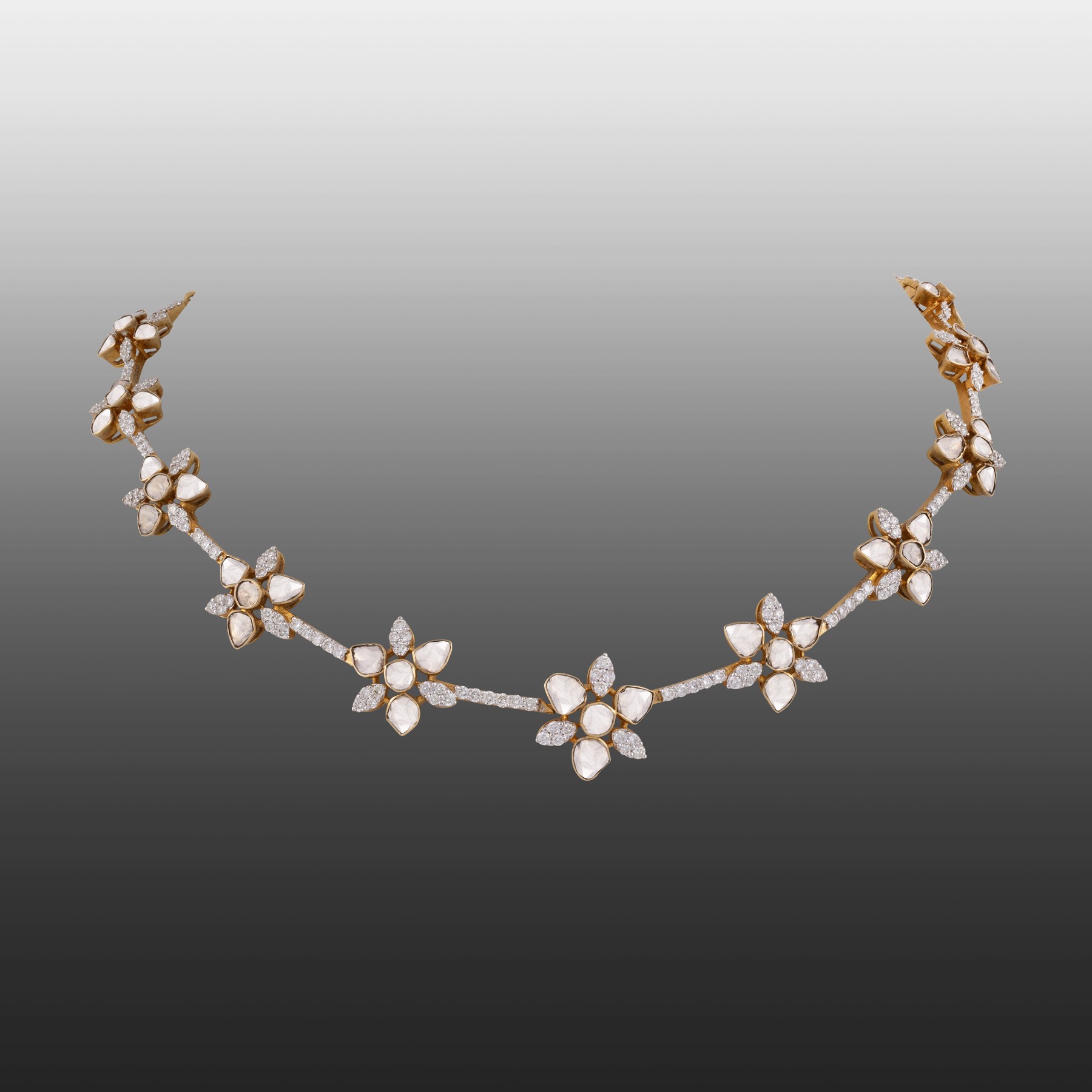 Polki and Diamond Floral Necklace