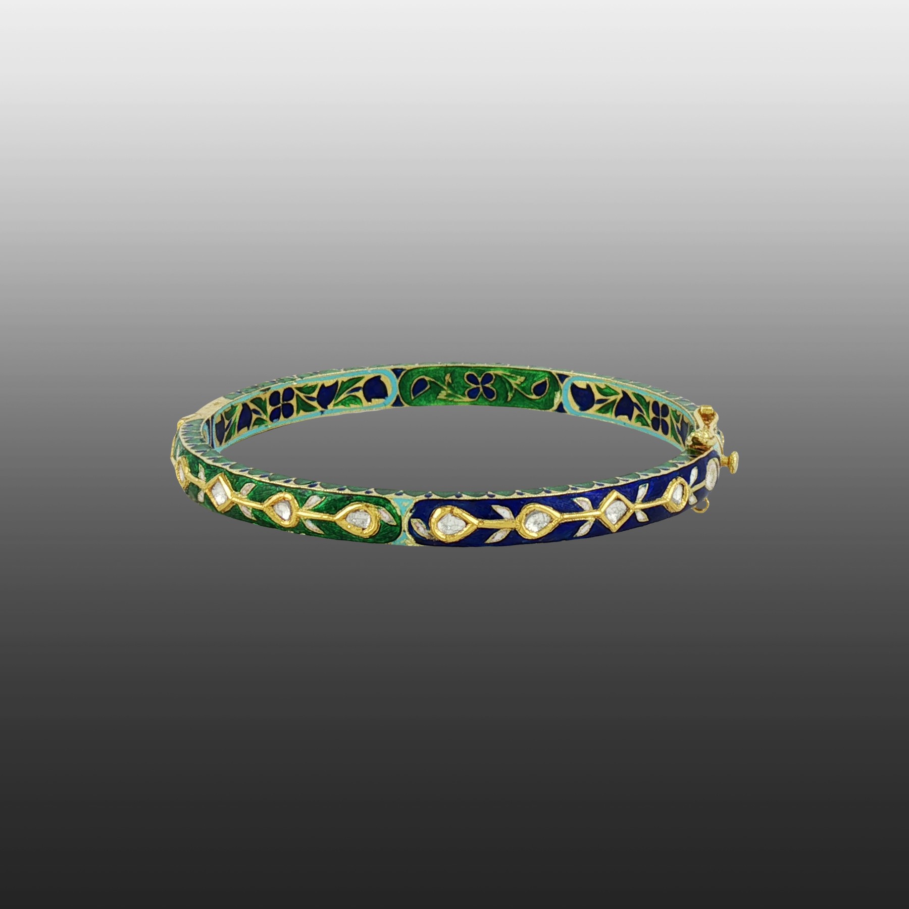 Multicolour Enamel Polki Bangle