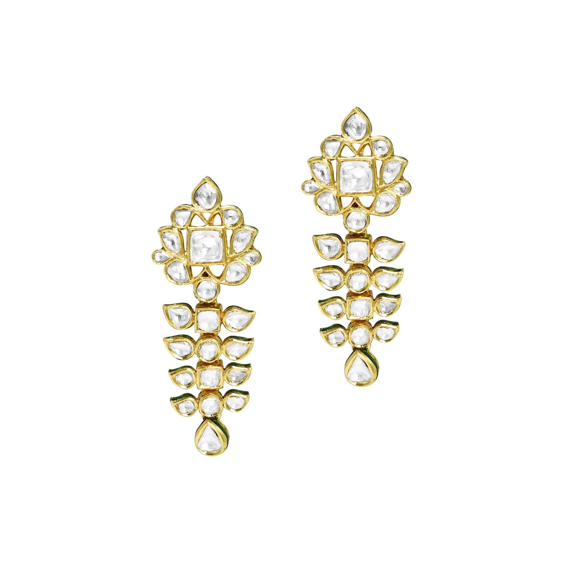 Polki Necklace Set with Pendant and Teardrop Accent