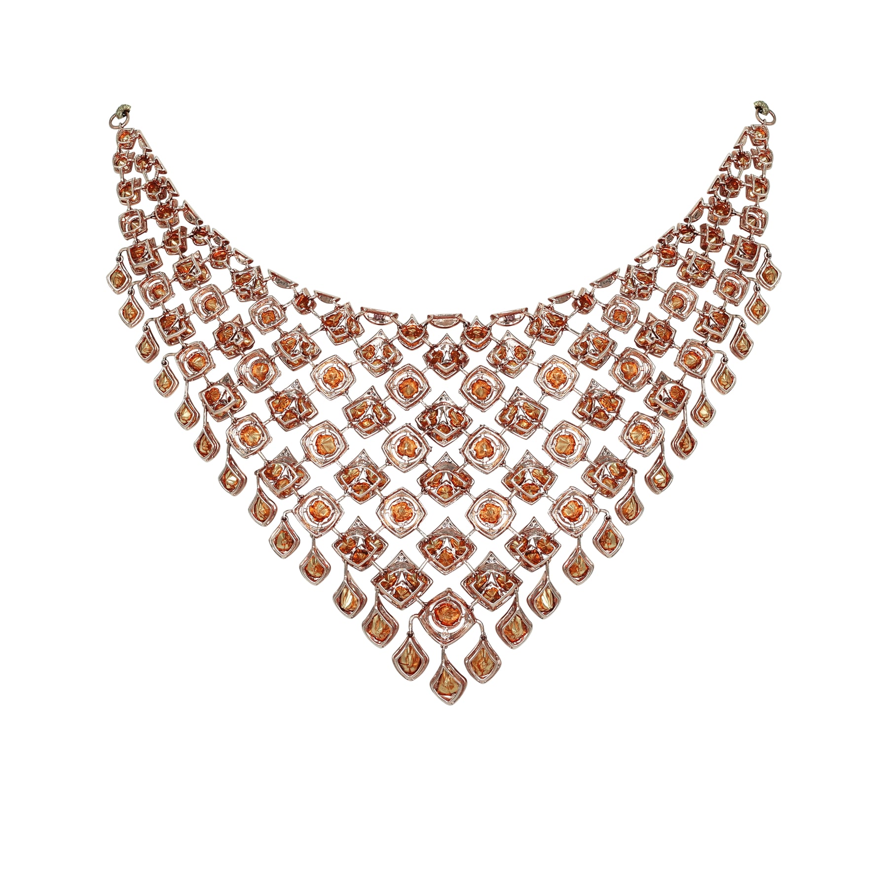 Polki Necklace Set with Pink Enamel Intricate work